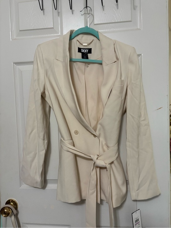 Dkny Jackets & Blazers - DKNY Women's Cream Tie-Waist Blazer